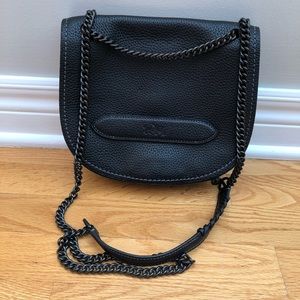 Coach black shadow cross body in pebble leather